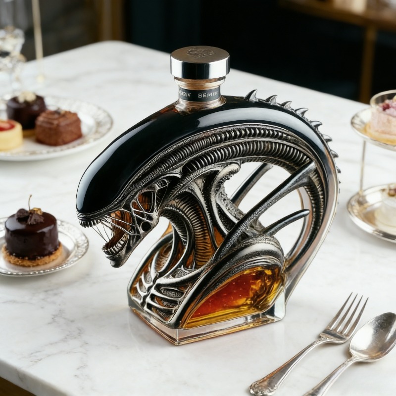 Glass Decanter Whiskey - Botol Wiski Bentuk Xenomorph Alien, Botol