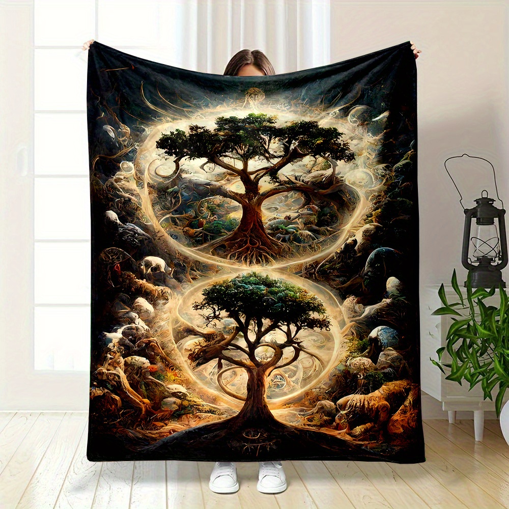 Luxury Lifestyle Travel - Selimut Tapestry Hutan Pohon Kehidupan Fantasi