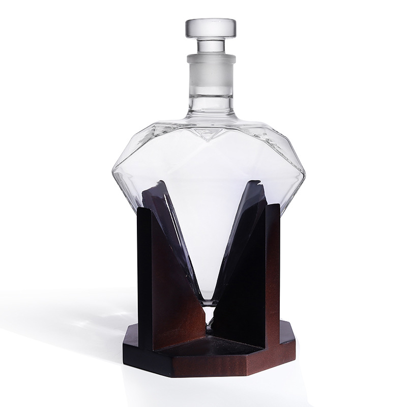 Glass Decanter Whiskey - Botol Wiski Diamond-Cut 850ml - Kaca
