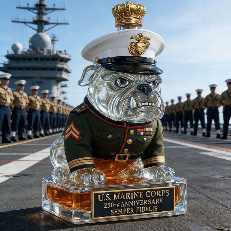 Botol Wiski Bulldog Korps Mari - Glass Decanter Whiskey ulasan dan harga