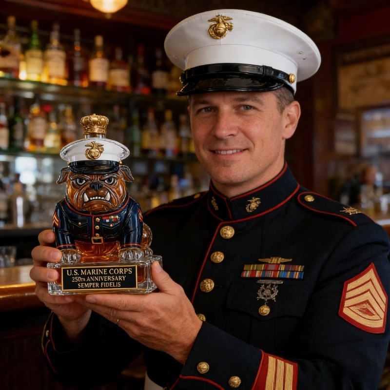 Botol Wiski Bulldog Korps Mari - Glass Decanter Whiskey ulasan dan harga
