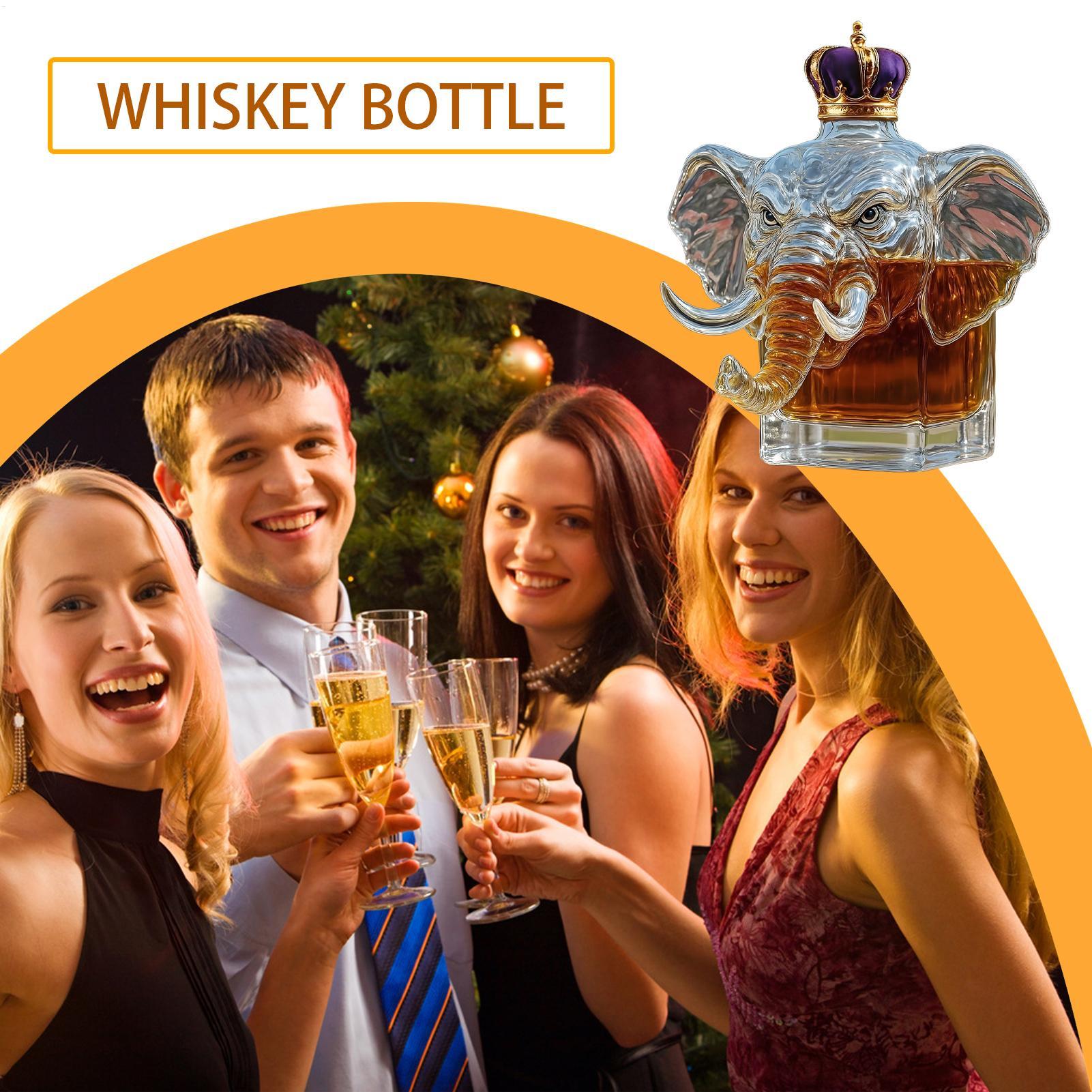 Botol Wiski Gajah Unik, Hiasan - Glass Decanter Whiskey ulasan dan harga