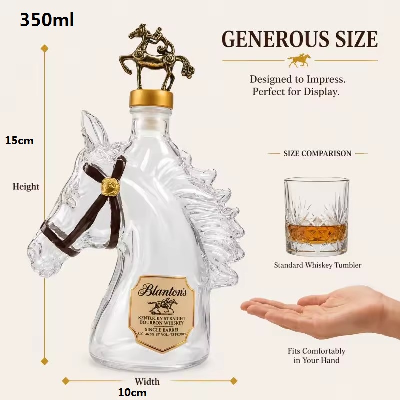 Botol Wiski Kaca Bentuk Kuda 3 - Glass Decanter Whiskey ulasan dan harga